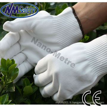 NMSAFETY 13 gants en tricot de polyester de jauge habillé de gants de travail en coton blanc